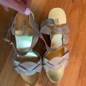 Michael Kors gold wedge